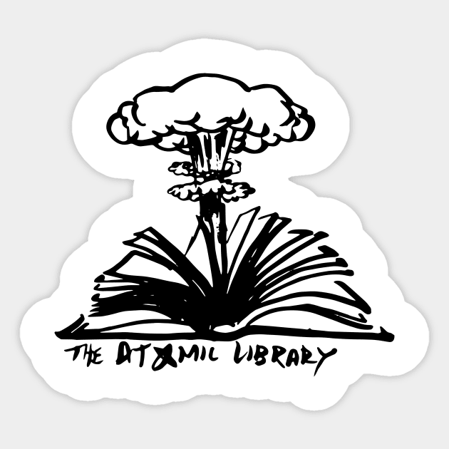 Atomic Library Exploding Book Logo Sticker by TheAtomicLibrary